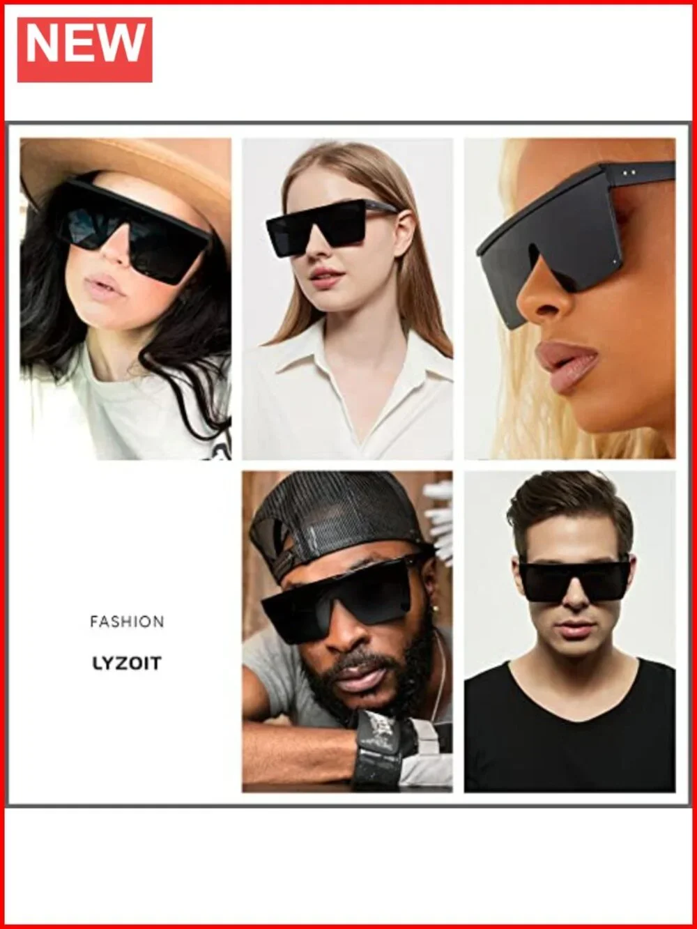 Oversized Square Flat Top Sunglasses UV400 Non-Polarized Women Gift